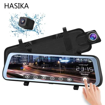 

9.66 inch Mirror Dash Cam Touch Full Screen 1080P 170 Full HD Dual lens 140Wide Angle Full HD Rear View Camera