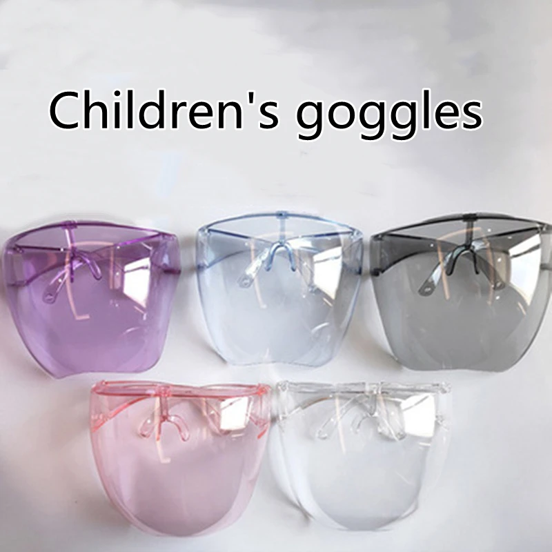 Fashion Clear Full Face Shield Colorful/Transparent Visor Sunglasses PC Anti-Oil Anti-Fog Frame Goggle Children | Дом и сад
