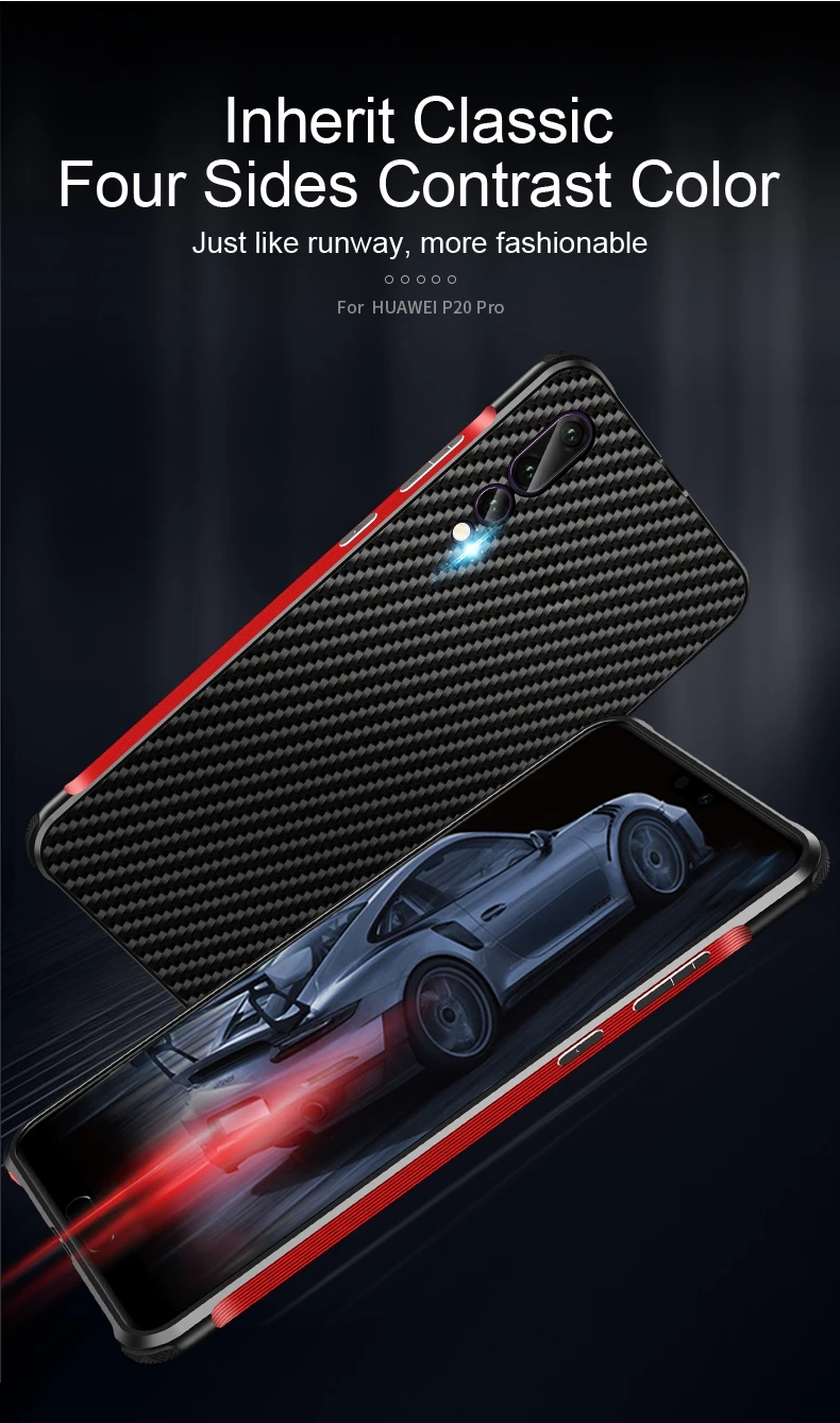 Чехол Beyour Runway Gene для huawei P20 Pro, металлическая рамка, углеродное волокно, чехол для huawei P20 P30 Lite Honor 20 Nova 4 5, чехол для телефона