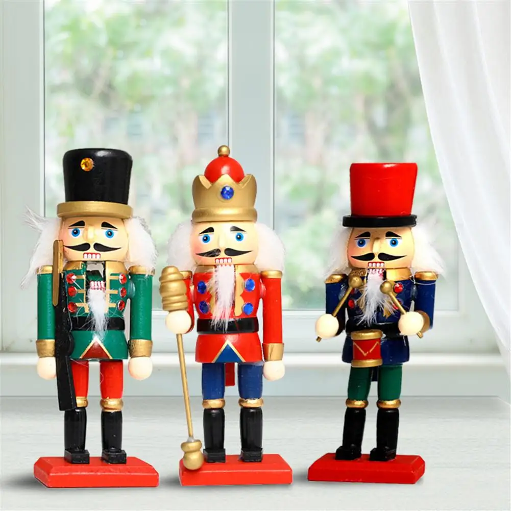 Puppets Figures for Christmas New Year Gift for Kids Wooden Soldier Doll Wooden Nutcracker Small Crafts DIY Adjustable Status Wakauto Wooden Nutcracker Figures