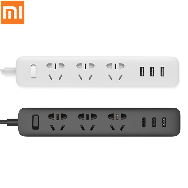 Блок розеток Xiaomi Mijia с 3 USB-портами и стандартными розетками | Электроника