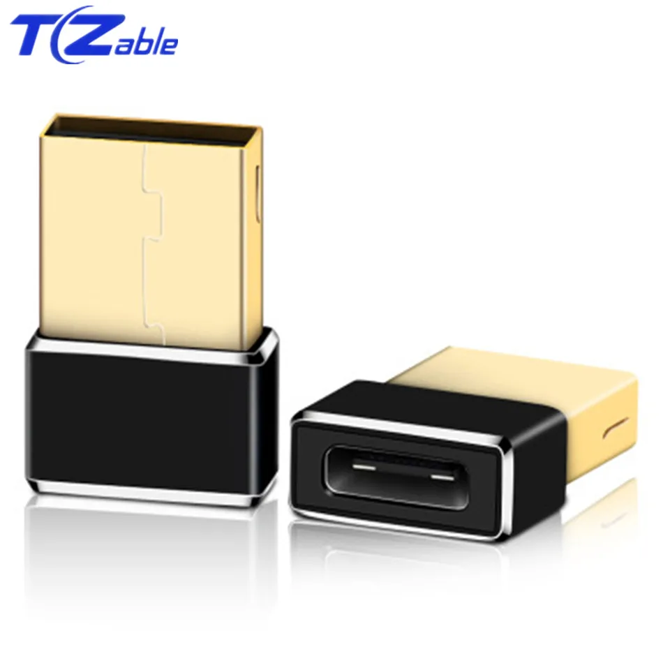 2 шт. USB 3,0 к USB 3,1 type C OTG адаптер USB-C конвертер type-c адаптеры для samsung S10 для Xiaomi Mi 9t USB OTG разъем - Цвет: Black