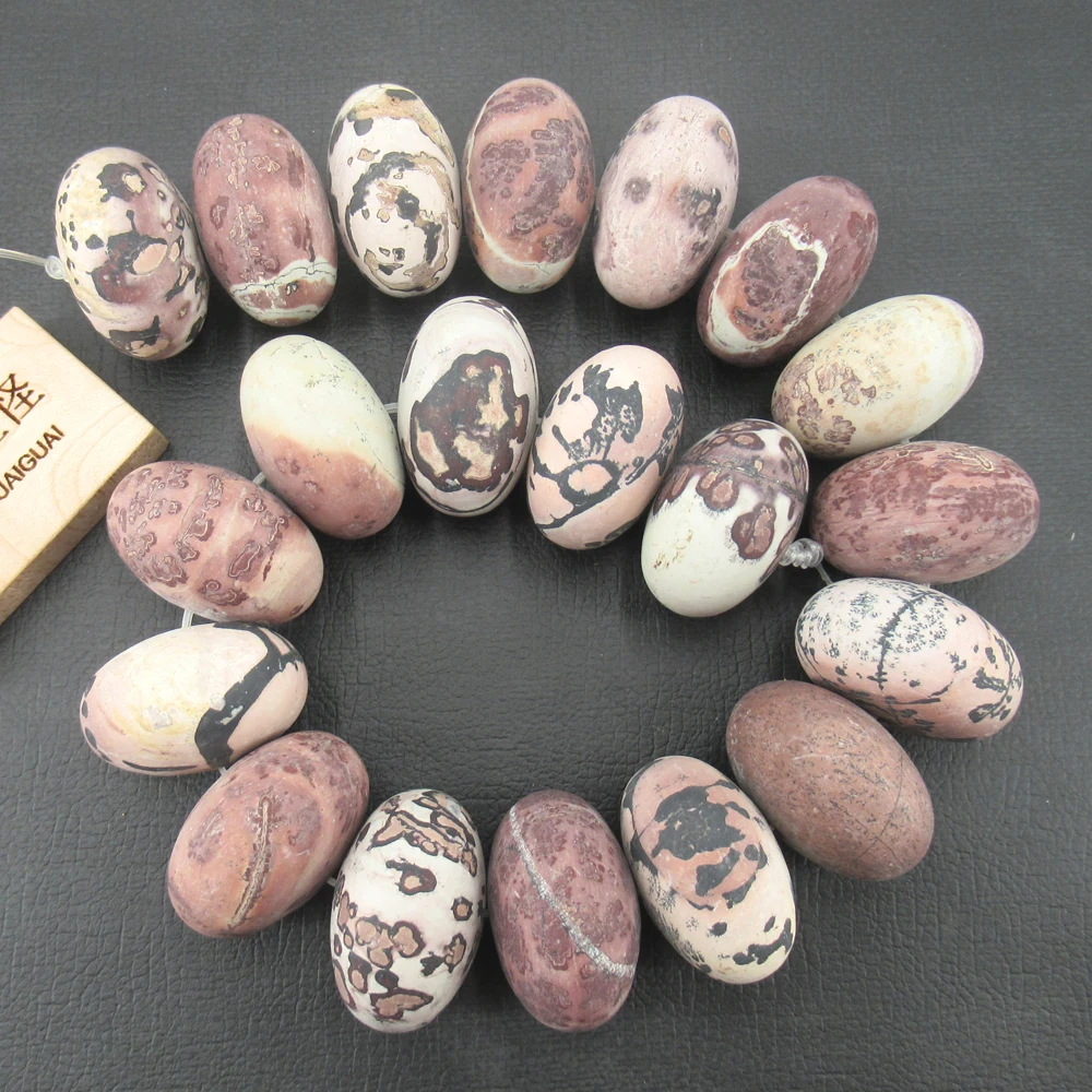 APDGG Matte Pale Picture Jasper 20x30mm Rondelle Semi Precious Gems