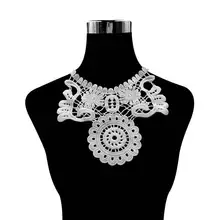 Водорастворимые кружева вышивка, накладной воротник вышивка искусственный шелк полые воротник поддельные воротник DIY кружевные аксессуары