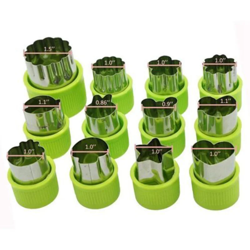 

Vegetable Cutting Shapes Tools Mini Fruit Cookie Baking 12pcs Crust Flowers hot fashion Home & Garden