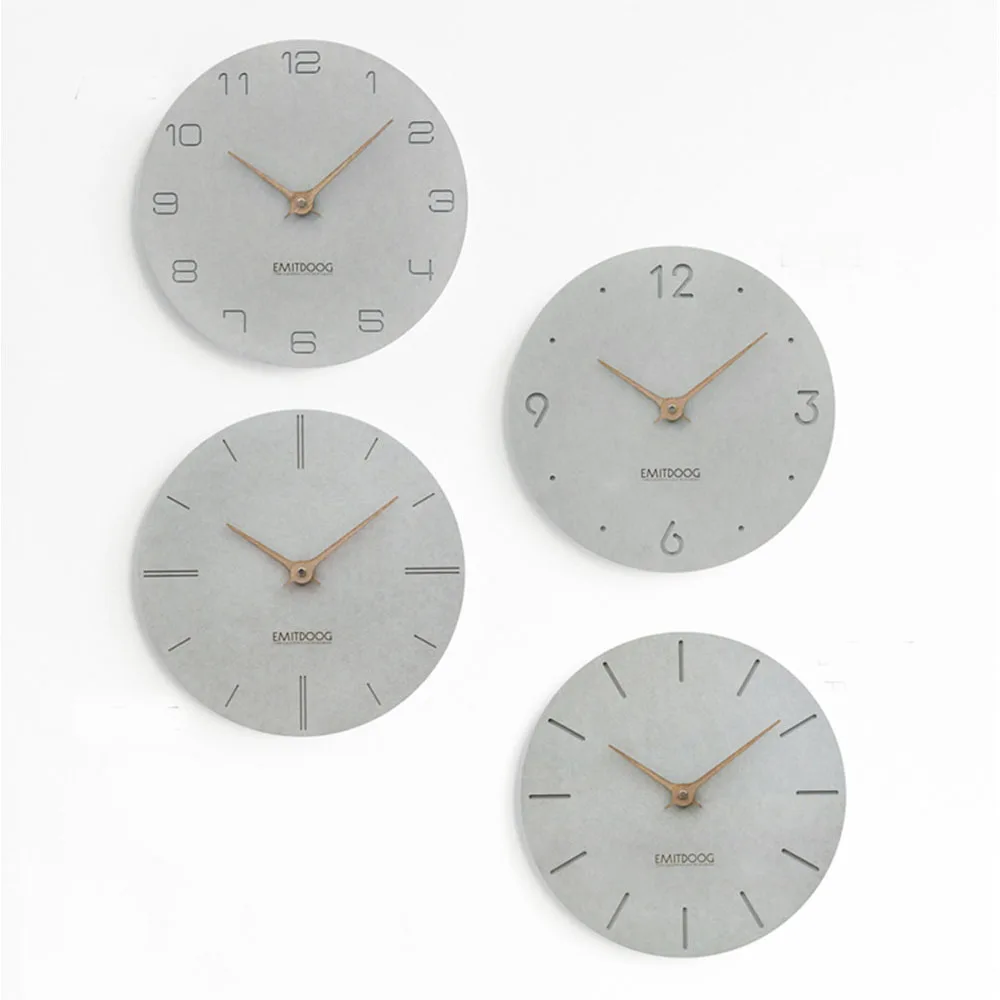 Скандинавские 12 дюймов серые настенные часы современные МДФ доска деревянные иглы Подвесные часы минималистский домашний Декор круглые часы