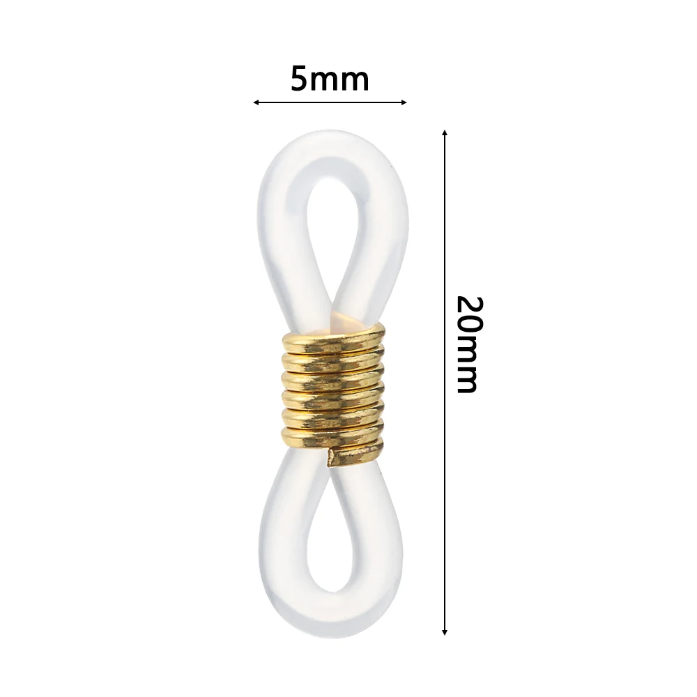 50 PCs Adjustable Anti-Slip Eyeglass Chain Ends Retainer Rubber Glasses Ring Strap Spectacle End Connectors Eyewear Accessories glasses straps glasses chain glasses retainer