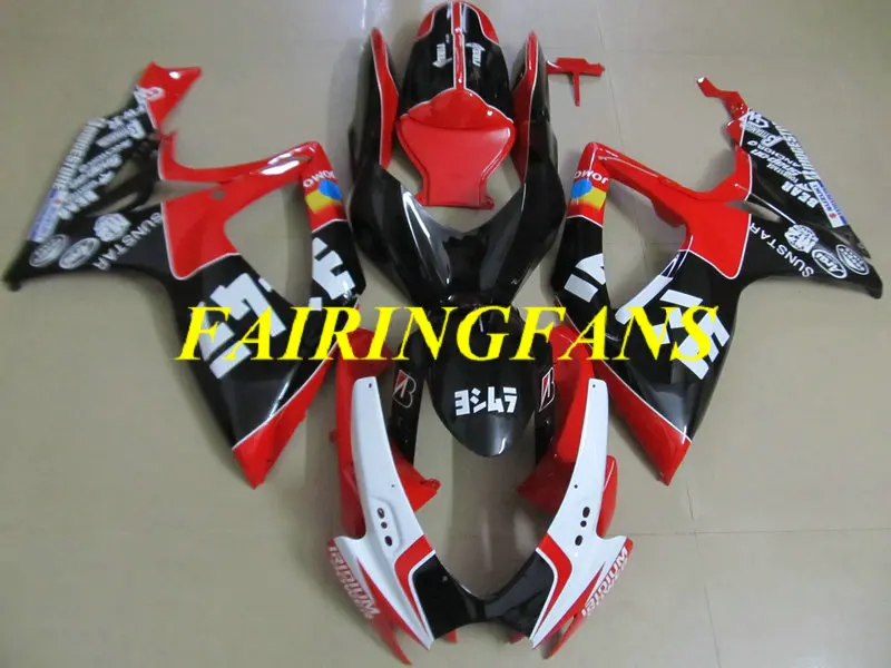 Литья под давлением обтекатель тела комплект для GSXR600 750 K6 06 07 GSXR 600 GSXR750 2006 2007 красный черный Обтекатели кузова+ подарки SC75