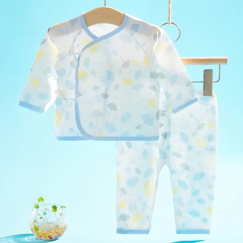 Newborn Baby Boy Clothes Set Cotton Cartoon Belt Long Sleeve Tops Pants Unisex Summer Two Piece 0-6 Months Hospital Girl Outfits Baby Clothing Set near me