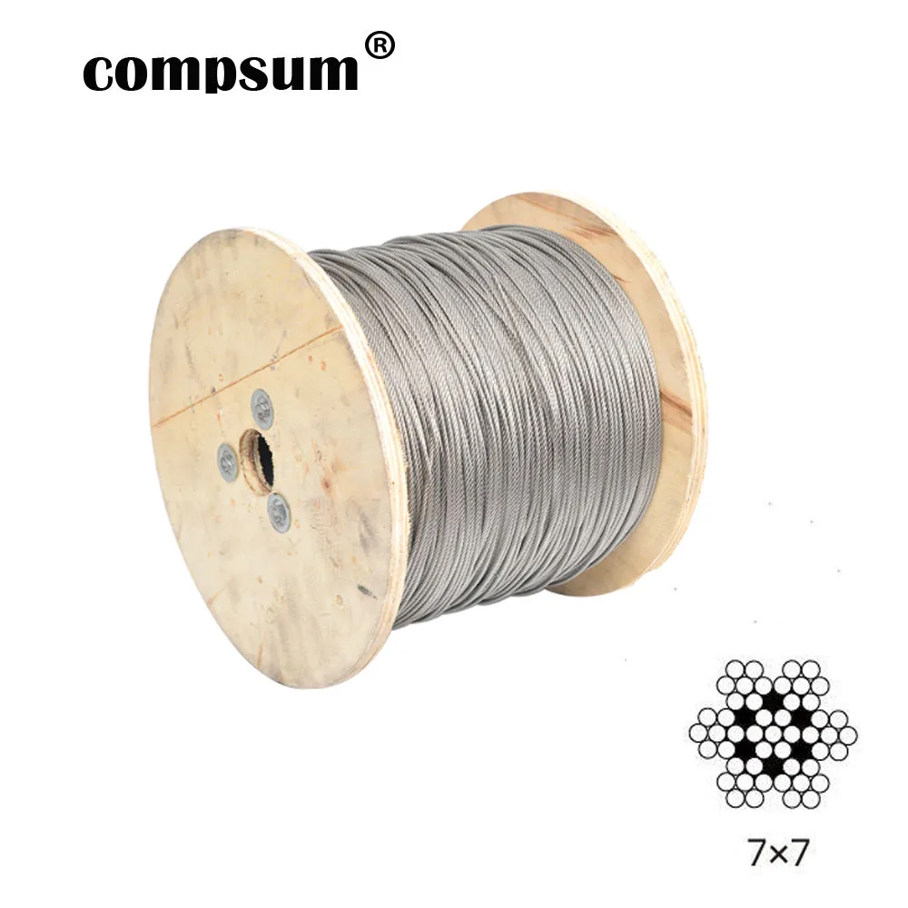Stainless Steel Wire Rope Fishing Lifting Cable Clothesline 0.5mm/0.6mm/0.8mm/1mm/1.2/1.5mm/2mm/3mm stainless steel wire