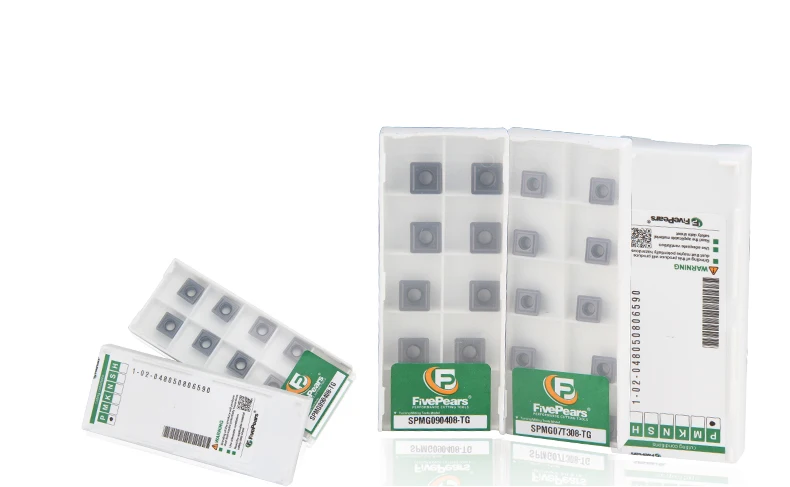 FivePears 10 шт. карбидные вставки SP типа SPMG050204 060204 07T308 090408 110408 U лопасти дрели токарный станок с ЧПУ токарный инструмент
