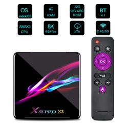 X88 Pro X3 Tv Box Android 9.0 Amlogic S905X3 Quad Core 5G Wifi 4K 2Gb 16Gb 4Gb 128Gb Set Top Box Media Youtube 64Gb 32Gb