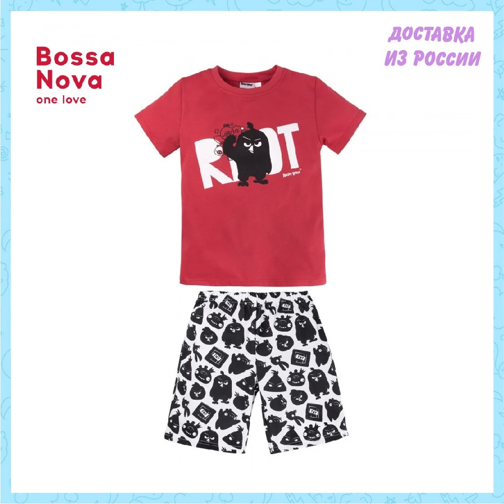 Pajamas T-shirt and shorts for boys ɺngry Birds' Bossa Nova 384AB-161 | Мать и - Цена: 