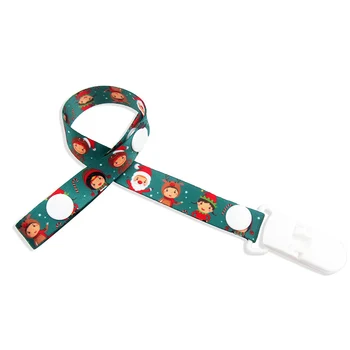 

Baby Pacifier Chain Cartoon Print Fixed Button Baby Pacifier Clip Chain Ribbon Dummy Soother Holder Chain Anti-Drop Buckle Strap