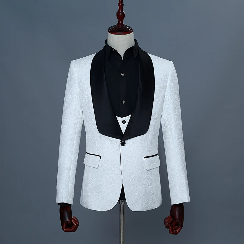 Жаккардовый мужской костюм из трех предметов для деловых встреч, свадеб и вечеринок, удобный и стильный