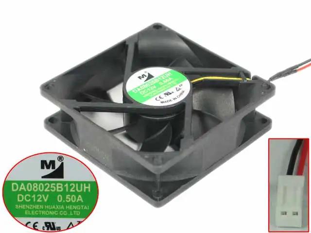 Huaxia фабрикой DA08025B12UH DC 12 V0.50A 80x80x25 мм 2 провод Сервер площади