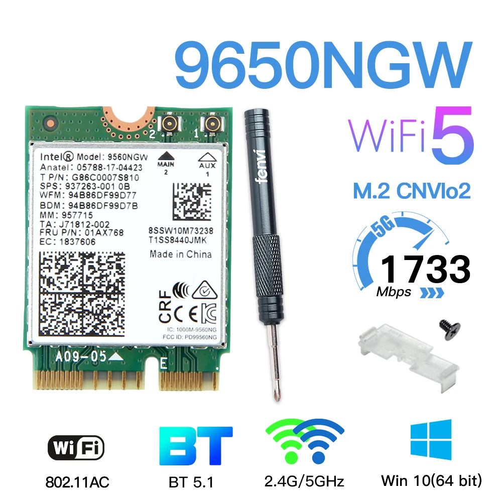 WiFi 6E Intel AX211 CNVIo2 M.2 Wi-Fi Slot Tri-Band With Bluetooth 5.2 Network Wireless Adapter 2.4g/5g/6g For Win10 PC/Laptop 