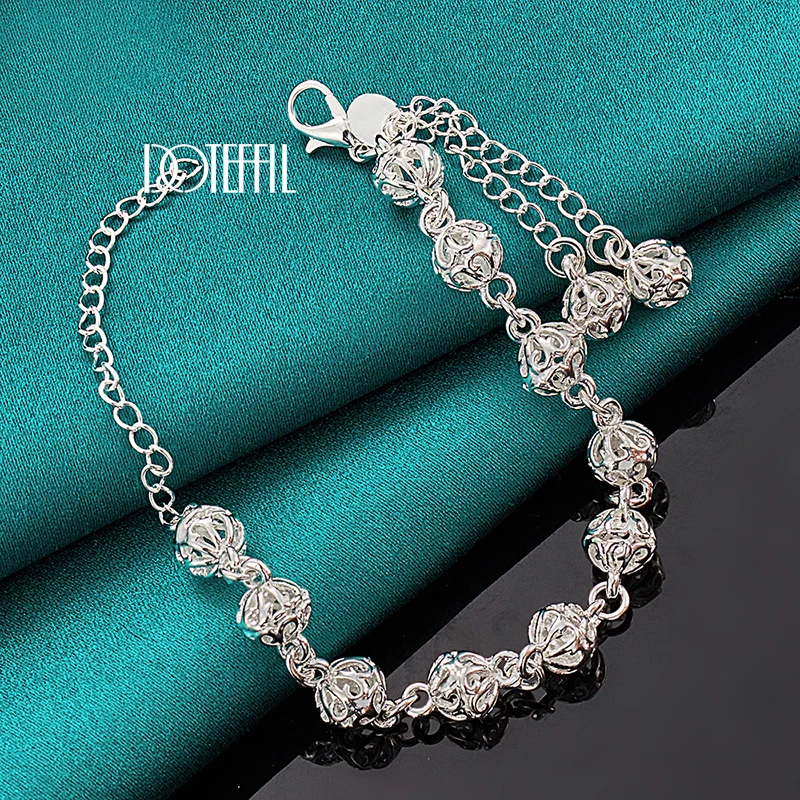 Shulemin Women 925 Sterling Silver Beads Party Chain Bracelet