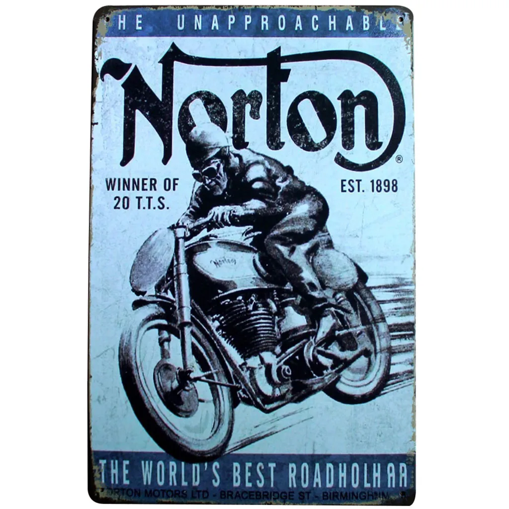 H Vintage Metal Painting Retro Metal Tin Signs Painting Poster Wall Art Sticker Home Decor Bus Motorcycle Car Metal License New - Цвет: H