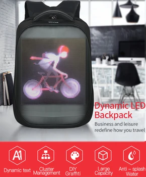 

mesh wifi pixel backpack with led backpack with screen smart back pack led mochila con led 15.6 inch laptop backpack women