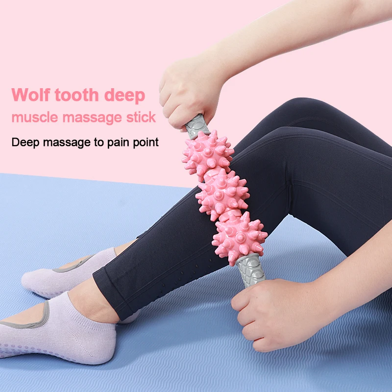Fitness Massage Stick Leg Muscle Relaxation Yoga Roller Wolf Tooth Fascia Stick Yoga Stovepipe Artifact Massage Roller