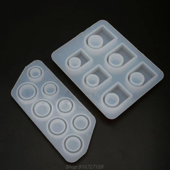 

52Pcs Assorted Sizes Round Square Flat Ring Silicone Resin Mold Ring Band Making Tool US Size 5-12 with Fillings N07 20 Dropship