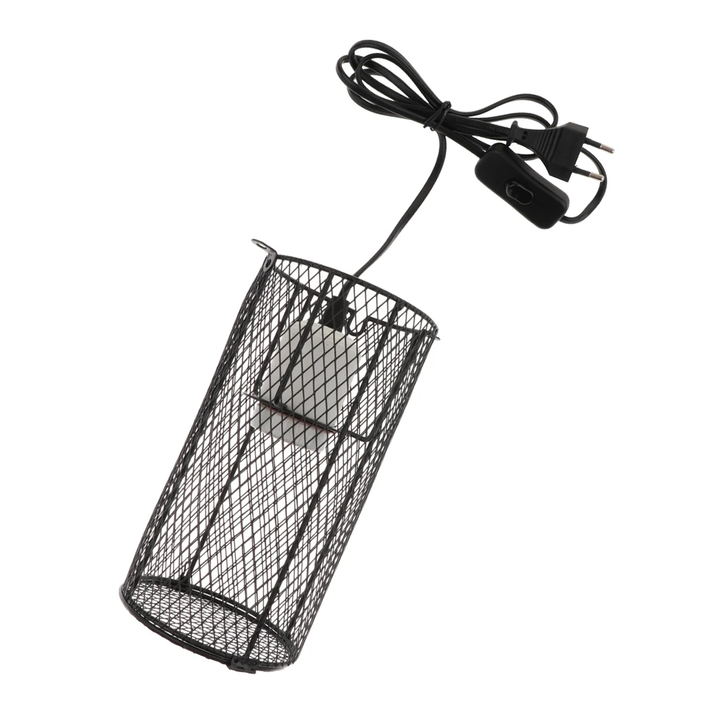 Reptile Cage Anti-scald Heating Lamp Shade Light Holder Bulb E27 EU Plug