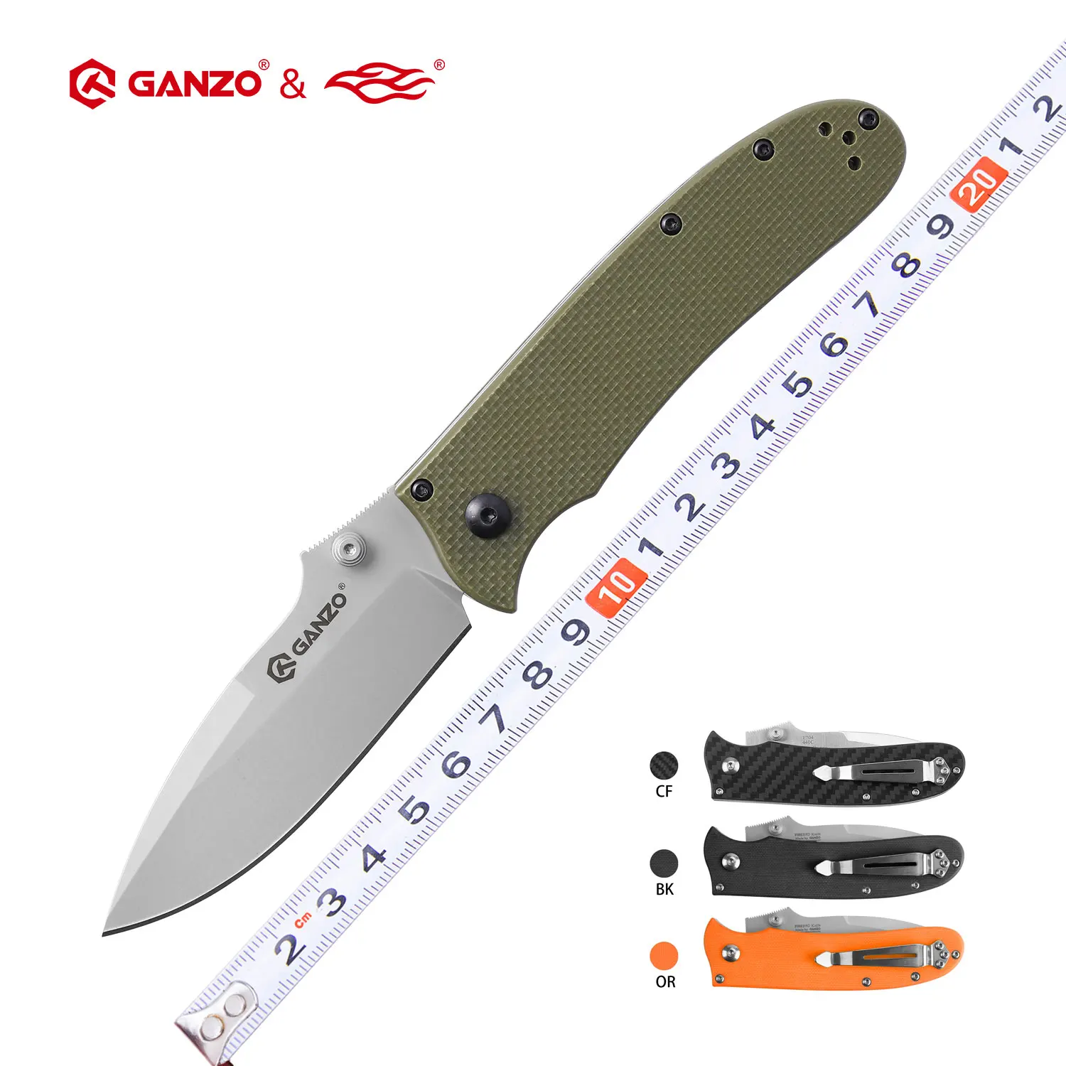 Firebird-cuchillo plegable Ganzo G704 440C blade G10, navaja táctica de  supervivencia para acampar al aire libre, herramienta EDC, cuchillo de  bolsillo para caza