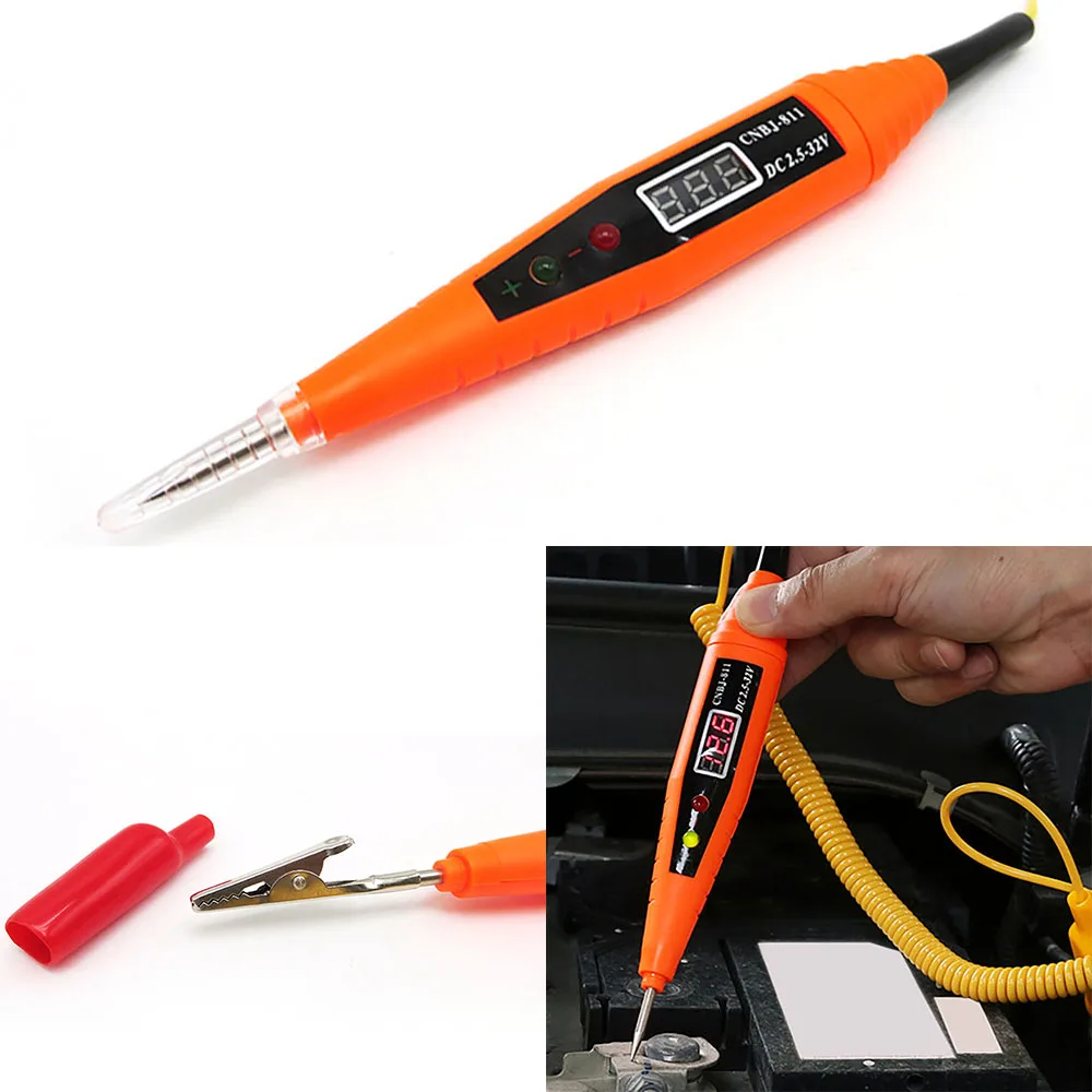Professional durable digital voltage tester with number screen Pen needle protector 2.5-32V For Checking Circuits Fuses