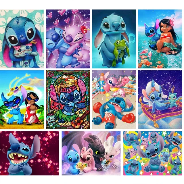 Rhinestones Picture Children's  Lilo Stitch Diamond Painting - Disney  Diamond - Aliexpress