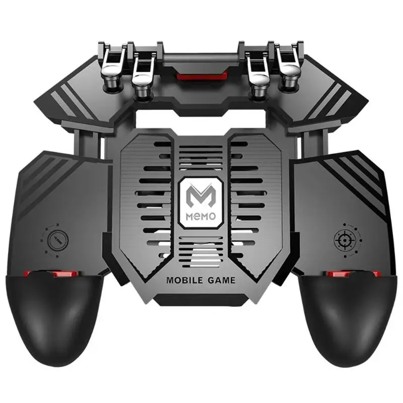  AK77 6 Fingers Trigger Controller Grip w/Dual Fans universal mobile phone game player pad for PUBG 