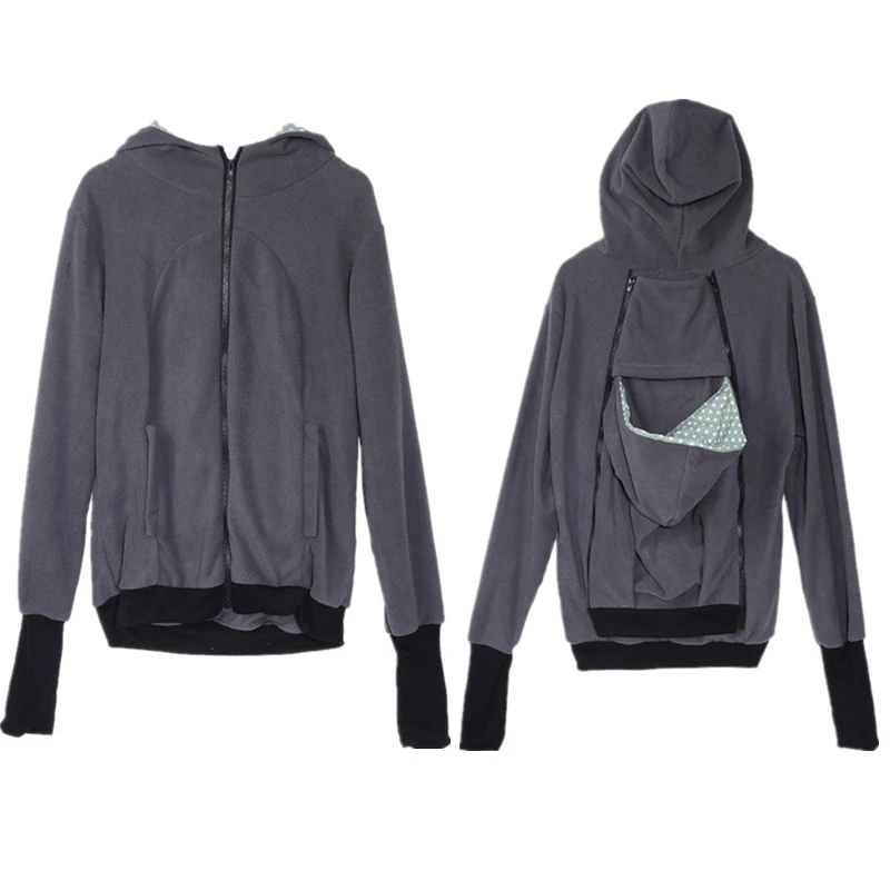 KLV Sudadera con capucha para padres hijos, prenda de invierno para padres e hijos, con manos libres, canguro, portabebés|Sudaderas capucha| - AliExpress