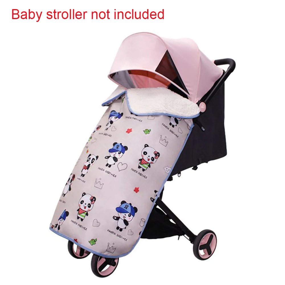 Blanket Carrier Baby Winter Windproof Warm Rainproof Accessories Cloak Foot Muff Plush Cartoon Print Waterproof Stroller Cover - Цвет: Khaki