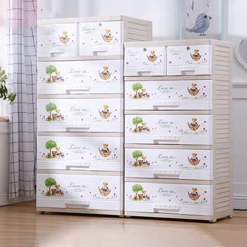 

Thicken Super Large Storage Box 3/4/5/6/7 Storeys Drawer Storage Cabinet Children'S Baby Wardrobe Home Organizer Lockers