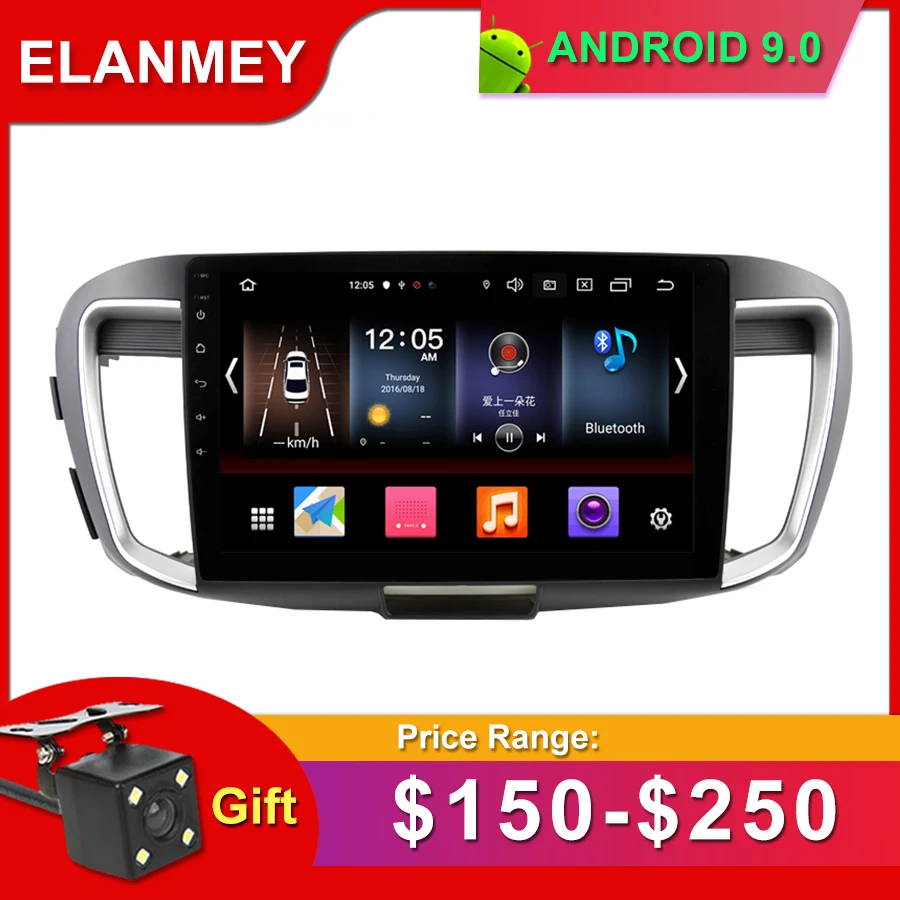 

Gift Camera Car Radio for HONDA ACCORD 9 2.4L Android 9.0 GPS Navigation Bluetooth Touch screen wifi Car Audio Stere Multimedia