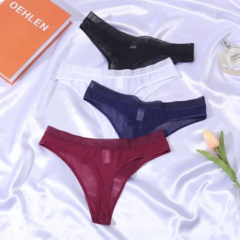 

Mesh Thong Sexy G-String For Women Solid Low-Rise Panties Women Thong Shorts G String Femme Seamless Panties Braguitas SexysM-XL