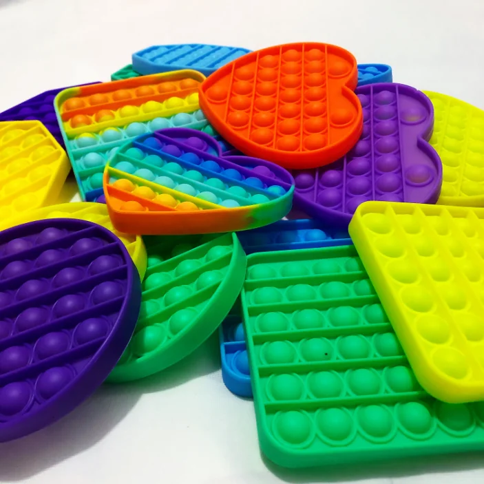 Push Bubble Sensory Toy Reliver Stress Rainbow Dinosaur Unicorn  shape Bubble Antistress Adult Children Sensory Relieve Autism