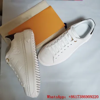 

Top quality 2020 new louie vuiton Women's Embossing Flat shoes Soft Sheepskin Luxury Designer Ladies Shoes Fashion sneakers
