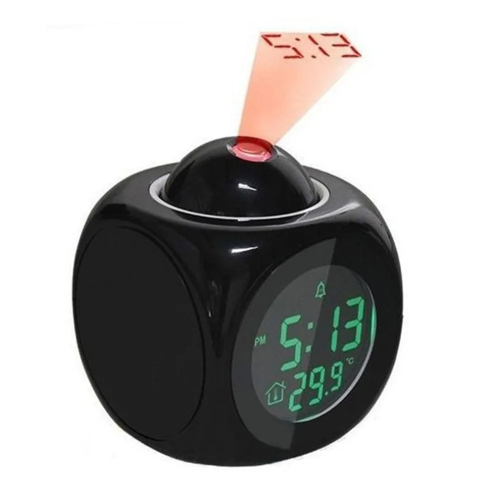 ЖК Проекционный голосовой говорящий Будильник Подсветка электронный цифровой будильник настольные часы с температурным дисплеем часы ABS