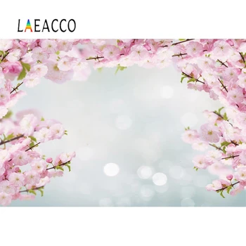

Laeacco Pink Spring Blossom Flowers Petal Polka Dots Baby Newborn Portrait Photo Background Photography Backdrop Photo Studio