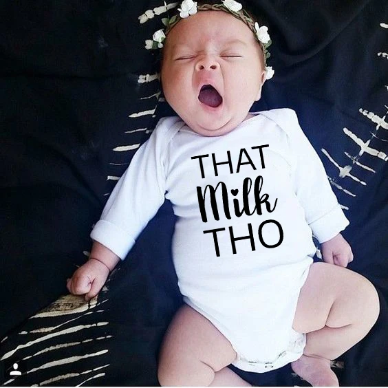 

Autumn Spring Infant Newborn Baby Boys Girls Cotton That Milk Tho Printed Romper Playsuit Baby Grows Funny Cute Outfits Cloth