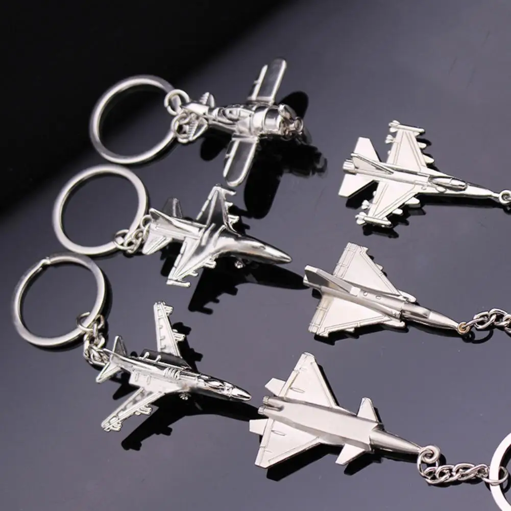Plane Aircraft Model Key Ring Car Keys Holder Backpack Ornament Metal Keychain Jewelry Decor Accessory Valentine's Day present |