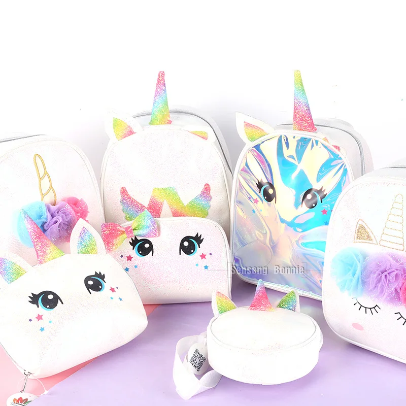 

Origional Design Europe And America Popular Children Unicorn Backpack Symphony Sequin Leather & Amp; PU Backpack CHILDREN'S Scho