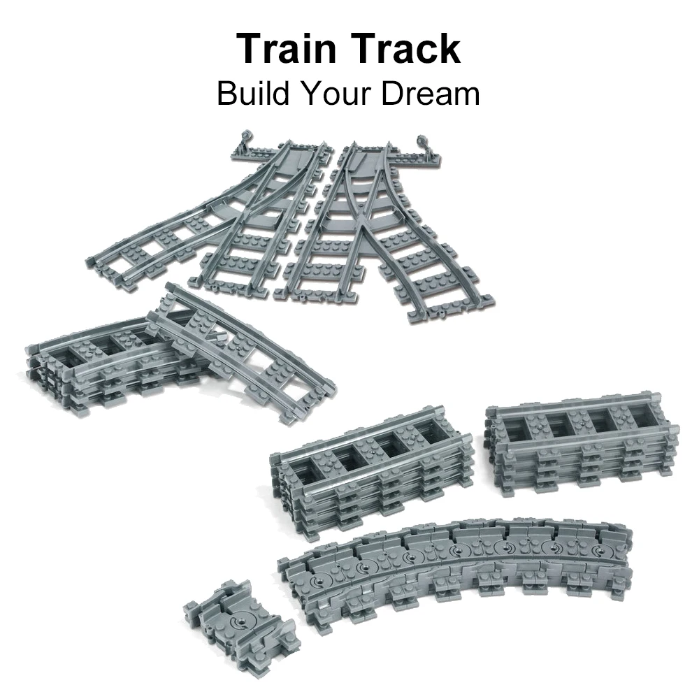 Flexible Train Railway Fit Trains Rails City Tracks sets Forked