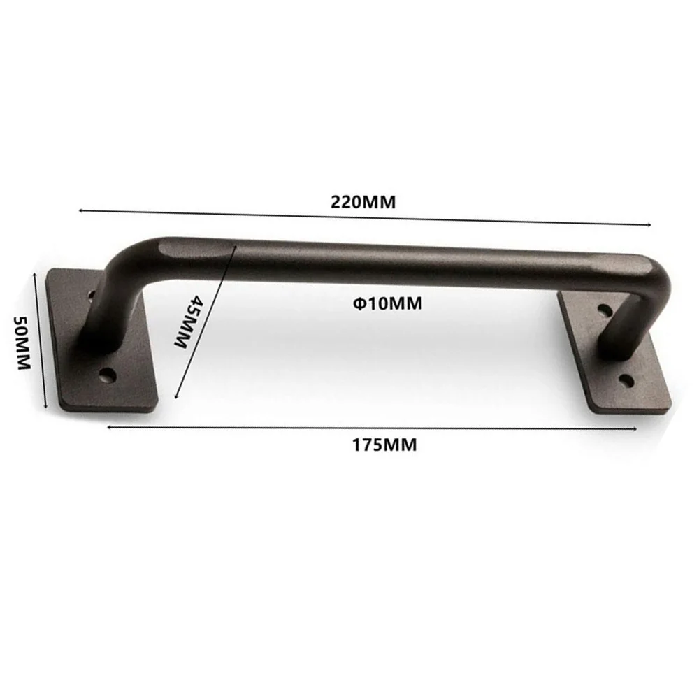 

1 Pc Reusable Carbon Steel Handles Sliding Barn Door Handle Black Iron Art Long Steel Home Garden Supplies