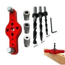 

6/8/10mm Alloy Vertical Pocket Hole Fixture Woodworking Straight Hole Drilling Locator Drill Bits Kit For Fixing And Centering