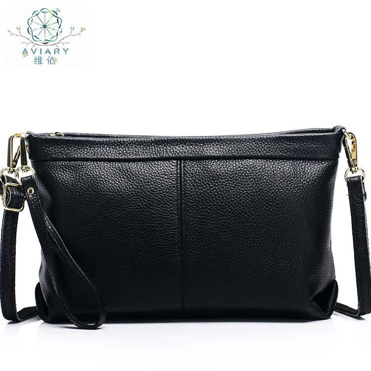 

New Style Genuine Leather Retro WOMEN'S Bag Shoulder Oblique Bag Embossed Leather Full-grain Leather Simple Fashion