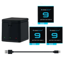 Chargeur de batterie pour GoPro hero 9 Black, 1800mAh, Li-ion AHDBT-901, accessoires de caméra