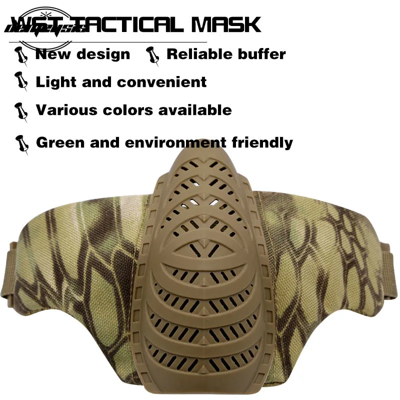 1000D нейлоновая полумаска для страйкбола пейнтбола Военная Тактическая защитная