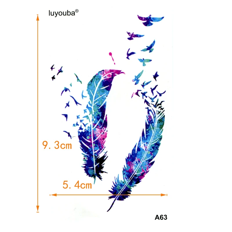 Feder Swallow Wasserdicht Temporäre Tattoo Männer Schönheit Tatuagem Henna Tattoo Tatuajes Tattoo Flash Kinder Aufkleber – Detail 2